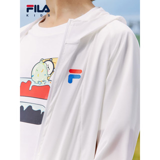 FILA【抗紫外线UPF50+】斐乐2024夏中大童男女童防晒服小甜筒外套 标准白-WT 160cm