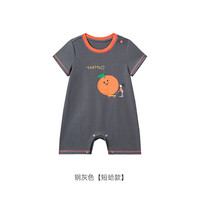 YeeHoO英氏亲子装夏季吸湿速干亲子T恤短袖透气中大童上衣2024 钢灰色【裆蛤款】 66cm