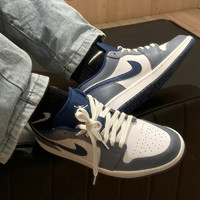 耐克（NIKE）篮球鞋男鞋2024春季Air Jordan 1 AJ1低帮板鞋运动鞋休闲鞋 553558-414海军蓝 46