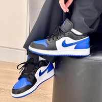 耐克（NIKE）篮球鞋男鞋2024春季Air Jordan 1 AJ1低帮板鞋运动鞋休闲鞋 553558-140黑白蓝 45