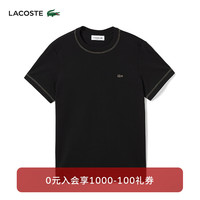 法国拉科斯特 LACOSTE女装24春季经典纯色简约圆领短袖T恤|TF0097 031 /黑色 38 /165