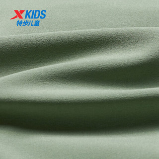 特步（XTEP）儿童童装男女童大童舒适透气运动速干七分裤 地衣绿 120cm