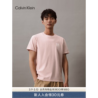 Calvin Klein Jeans24春夏男士简约镂空字母纯棉休闲圆领短袖T恤J325376 TF6-贝壳粉 L