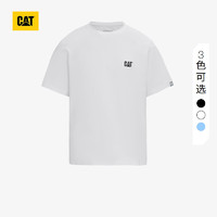 CAT卡特24春男士户外运动风弹性简约圆领短T恤 白 M