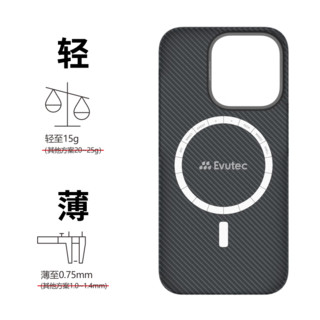 Evutec 龙年苹果iPhone15ProMax手机壳红/黑极氪凯芙拉外置MagSafe磁吸商务保护壳 黑极氪｜外置MagSafe磁吸 iPhone15 Pro