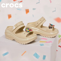 卡骆驰（crocs）凉鞋女鞋 户外光轮凉拖厚底沙滩鞋时尚洞洞拖鞋 207989-2Y2/骨白色 M6W8(38-39/240mm)