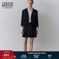 Teenie Weenie小熊2024春季气质韩版学院风休闲短款西装外套女 藏青色 170/L