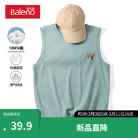 Baleno 班尼路 字母潮流无袖打底衫男夏季吸汗透气内搭背心男士运动宽肩 -浅蓝#MB咖WX XL