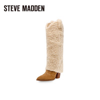 STEVE MADDEN/思美登长筒时尚时装毛毛靴女LASSY 棕色 40