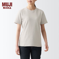 无印良品（MUJI）女式双罗纹织 圆领短袖T恤上衣打底衫女款内搭早春BBA92A4S 浅灰色 L 165/88A