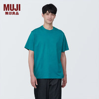 无印良品 MUJI 男式 天竺织圆领短袖T恤男士打底衫男款早春AB1MIA4S 绿色 XL (180/104A)