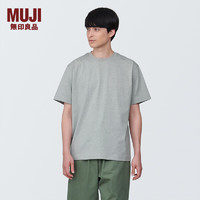 MUJI 無印良品 无印良品（MUJI）男式 天竺编织 圆领短袖T恤男士打底衫男款夏季新品 灰色 AB1MIA4S XS (160/80A)