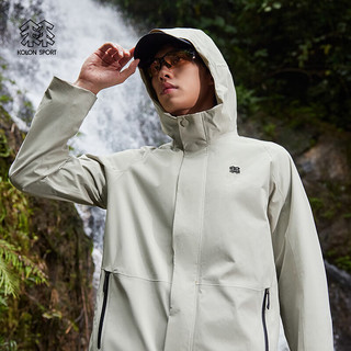 KOLON SPORT可隆防风防泼水男简约冲锋衣夹克外套上衣 泥灰MD 175/XL