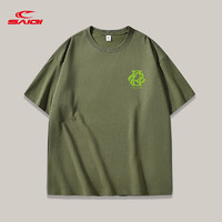 赛琪短袖T恤男款夏季透气速干纯棉上衣服男士运动跑步半袖男装 军绿 3XL