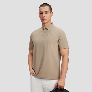 DESCENTE迪桑特DUALIS系列都市通勤男士短袖POLO衫夏季 BR-BROWN 2XL (185/104A)