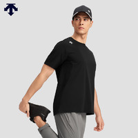 DESCENTE迪桑特跑步系列运动男士短袖针织衫夏季 BK-BLACK L (175/96A)
