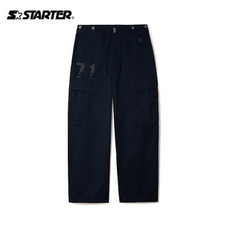 STARTER梭织长裤男女同款秋季美式复古宽松运动裤 藏青色 L