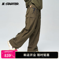 STARTER梭织长裤男女同款秋季美式复古宽松运动裤 卡其绿 L