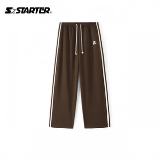 STARTER男女同款美式复古套装宽松运动夹克直筒休闲裤子 深棕色BR05 L