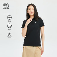 KOLON SPORT可隆户外女速干短袖T恤POLO衫防晒弹力 黑色BK 165/M