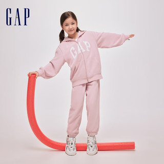 Gap男女童春季2024LOGO经典连帽卫衣拉链开衫外套890300 粉色 160cm(XL)亚洲尺码