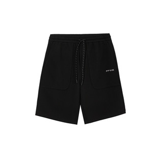 杰克·琼斯（JACK&JONES）夏季立体字母刺绣菠萝纹肌理面料休闲短裤男22429F033 E41黑色 180/84A/LR