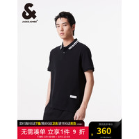 杰克·琼斯（JACK&JONES）春夏男士时尚撞色百搭商务休闲通勤男士polo衫男224206010 E40黑色 常规 E40黑色 185/104A/XL