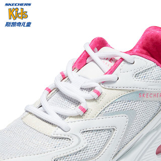 Skechers斯凯奇糖果鞋儿童春秋气垫休闲鞋UNO系列女童缓震运动鞋310555L 白色/粉色/WPK 30码