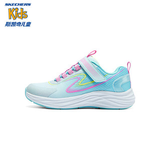 Skechers斯凯奇儿童鞋春季时尚舒适缓震运动鞋303920L 浅蓝色/多彩色/LBMT 38码