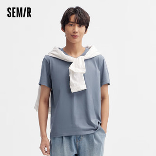 森马（Semir）短袖T恤男2024夏纯色修身V领上衣净色百搭休闲装109324100139 M 灰色调00322