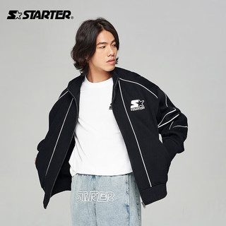 STARTER 针织外套男女同款撞色星星运动休闲外套 深米色 M