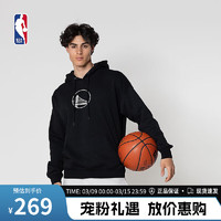 NBA  勇士队 库里 穿梭系列男子秋冬运动休闲连帽加绒卫衣外套 黑色 2XL