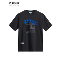 马克华菲【纯棉】短袖T恤男2024春夏立体字母刺绣透气舒适短袖男士T恤 015深灰 XL