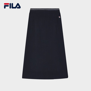 FILA 斐乐女士织裙2024春时尚休闲简约基础拼接半 传奇蓝-NV 175/74A/XL