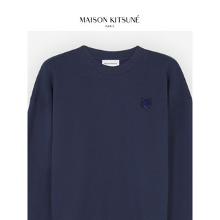 Maison Kitsune 女款 SS24春夏大胆玩色狐狸圆领套头卫衣 P476【藏青色】 XS