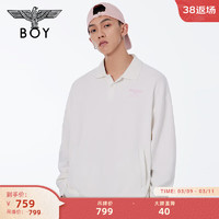 BOY LONDON春夏24款白色长袖印花潮牌polo领套头卫衣N03005 米白色 M