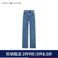 TOMMY HILFIGER 24早春女莱赛尔混纺柔软顺滑宽松直筒牛仔裤WW0WW40637 牛仔蓝1A6 27