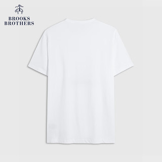 布克兄弟（BrooksBrothers）男士24早春新品棉圆领风景图案针织T恤 B115-白色