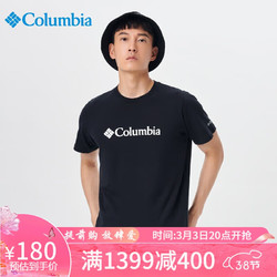 Columbia 哥伦比亚 t恤男24春夏户外休闲舒适透气纯棉短袖 JE1586 010 M 010（新）