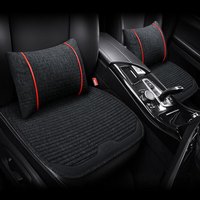 车优友 汽车坐垫 四季通用布艺座垫 舒适荞麦壳透气坐垫 【神秘黑】前座1片+腰靠1个 宝马3系帕萨特奥迪A4L奔驰A级C级