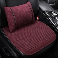车优友 汽车坐垫 四季通用布艺座垫 舒适荞麦壳透气坐垫 【拉菲红】前座1片+腰靠1个 哈弗H6博越宝骏510长安CS35逍客