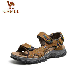 骆驼（CAMEL） 魔术贴沙滩户外徒步登山男士休闲凉鞋 GE12220536 驼色 39