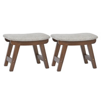FANYOU 梵右 凳子现代可拆洗布艺小凳时尚换鞋凳家用垫脚凳客厅沙发凳简约矮凳 胡桃色素颜（2把装）