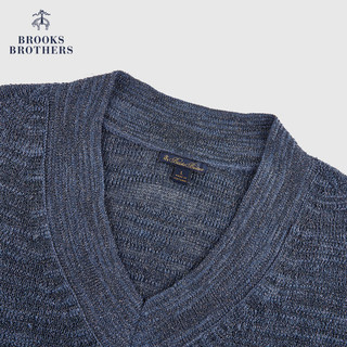 布克兄弟（BrooksBrothers）女士24早春气质V领短袖亮丝针织衫 B465-亮蓝色 XS