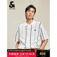 杰克·琼斯（JACK&JONES）夏季潮百搭法斗犬度假针织开衫宽松短袖镂空上衣男224224003 A06 本白色 常规 A06 本白色 185/104A/XL