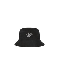 WE11DONE中性WD字母logo印花黑色休闲时尚褪色效果平顶渔夫帽 黑色 OS