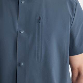 AIGLE艾高短袖衬衫2024年春夏男士DFT速干吸湿排汗户外休闲 炭灰 AW502 S