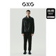 GXG 男装 黑色简约时尚翻领皮衣夹克外套男士 23年冬季新品