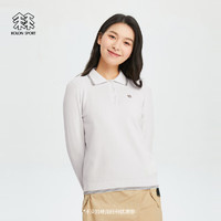 KOLON SPORT可隆女子户外休闲衣针织弹力运动长袖打底POLO保罗衫 LKPT4ST718-IV 象牙白 170/L