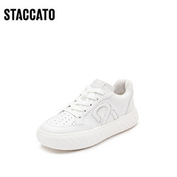 STACCATO 思加图 2024春季新款可可面包鞋厚底休闲板鞋运动小白鞋女EPC01AM4
